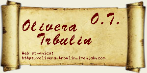 Olivera Trbulin vizit kartica